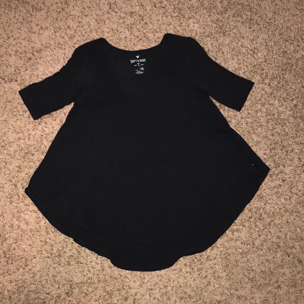 black American Eagle cross front blouse